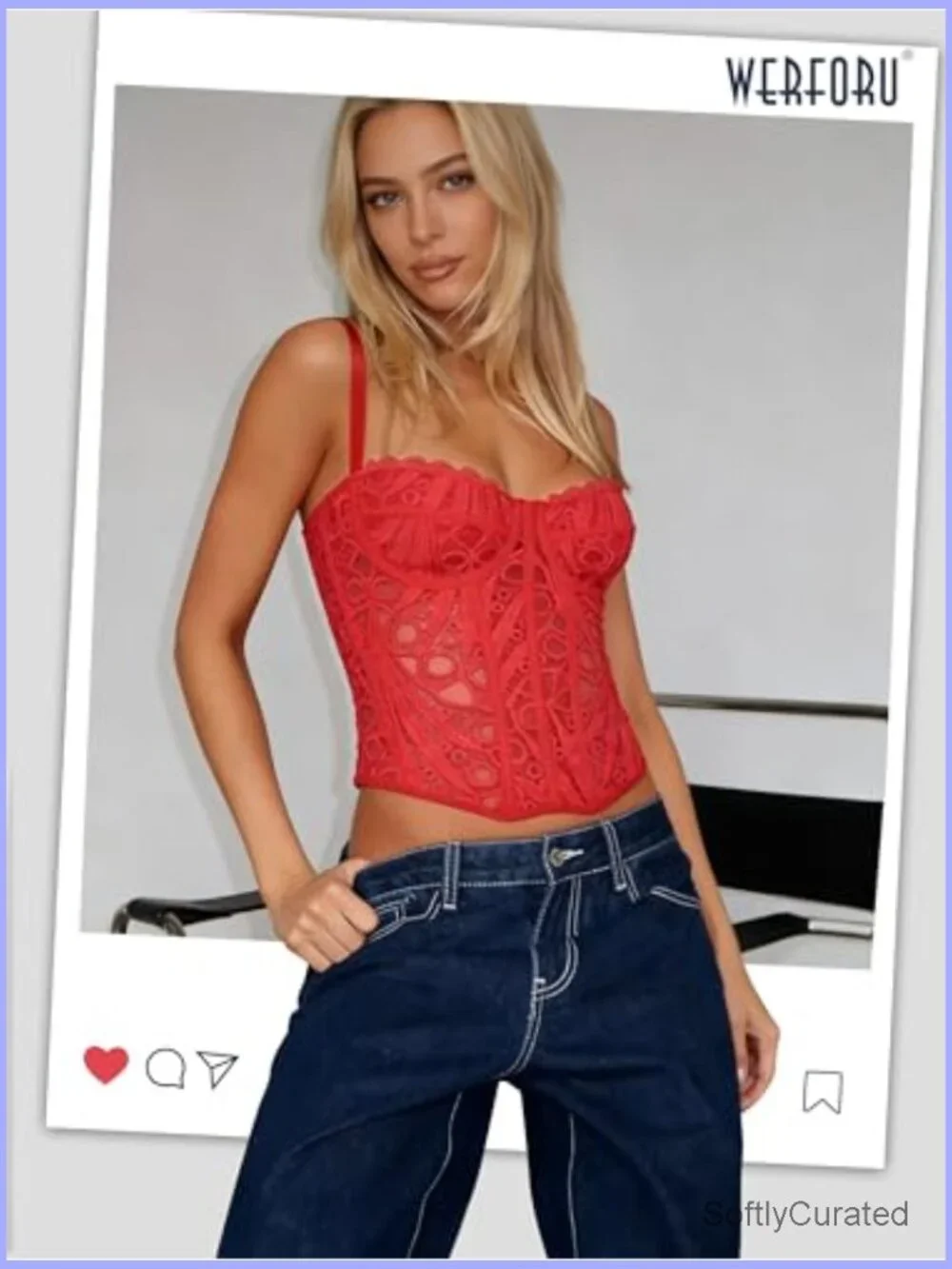 Sexy Lace Mesh Crop Top Bustier Corset with Adjustable Straps and Plastic Boning - Picture 4 of 7